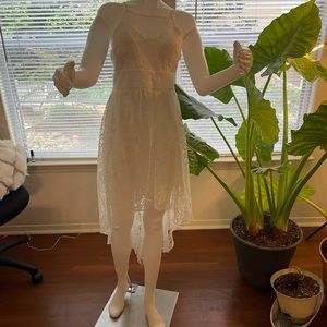 White lace Up Down dress